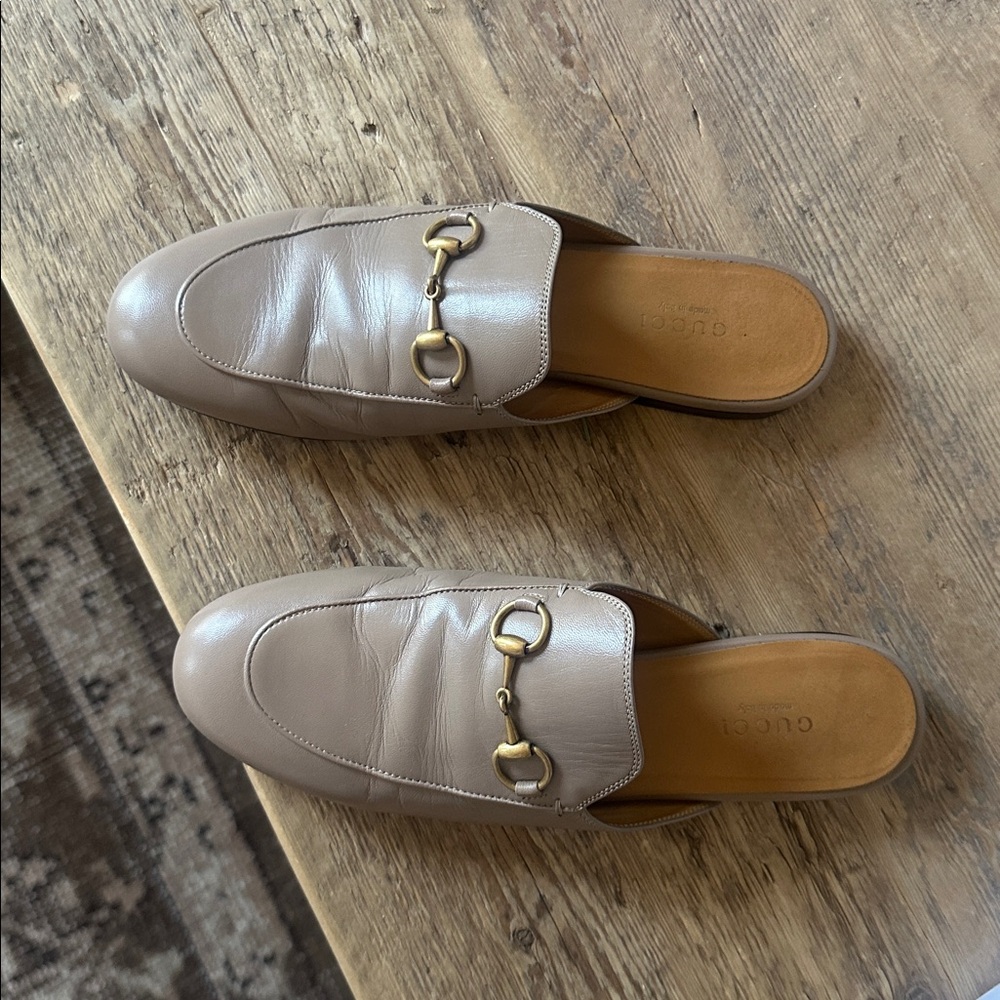 Gucci Women's Princetown Slipper Mule Loafer in Taupe - Picture 13 of 17